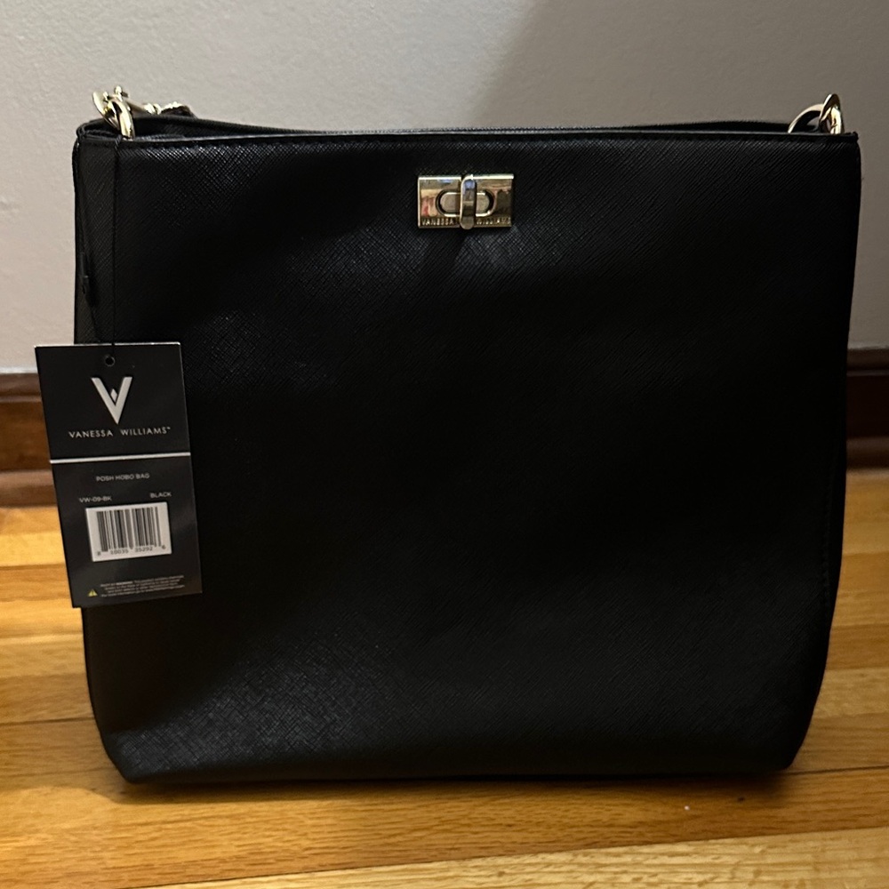 Vanessa Williams Black Shoulder Hobo Bag